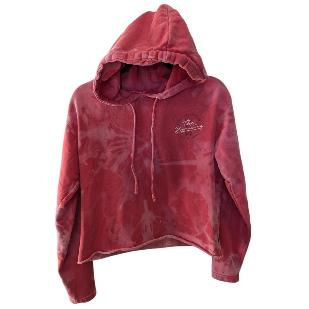 Silent Theory Tie-Dye Red The Uprising Hysteria Crop Hoodie Size 12